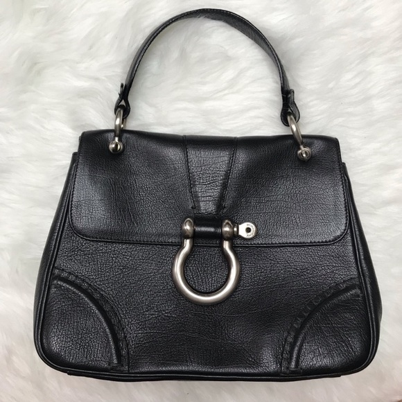 Burberry Handbags - Burberry classic flap bag leather satchel purse